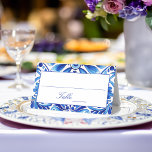 Carte De Placement Vintage Talavera Azulejo carreaux bleu mariage<br><div class="desc">Vintage Talavera Azulejo tuiles bleues Mexicaine Mariage espagnol table d'accueil cartes lieux bleu et blanc Balkan folan table d'art</div>