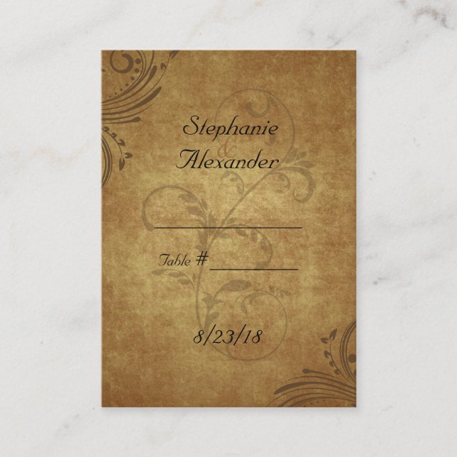Carte De Placement Vintage Teastain Teastain Mariage Plaques (Devant)