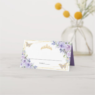 Carte De Placement Violet Lilac Floral Or Quinceañera 16e Anniversair