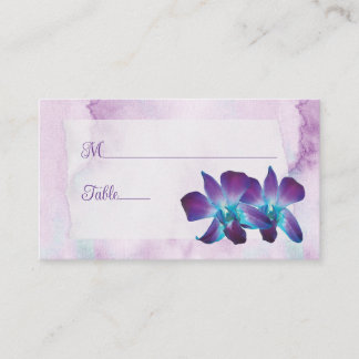 Carte De Placement Violet Turquoise Bleu Dendrobium Mariage orchidée