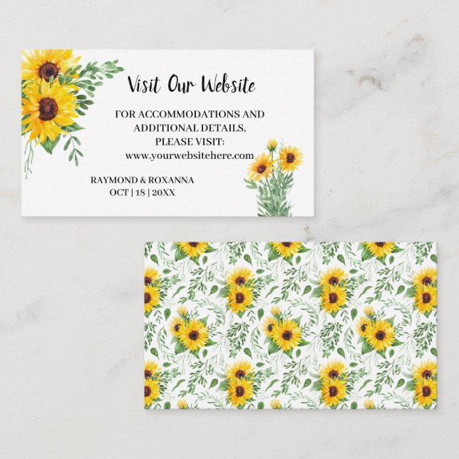 Carte De Placement Visitez notre site Mariage insert card (Devant / Derrière)