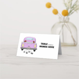 Carte De Placement Voiture mariage et boîtes rétro Plaques de placeme