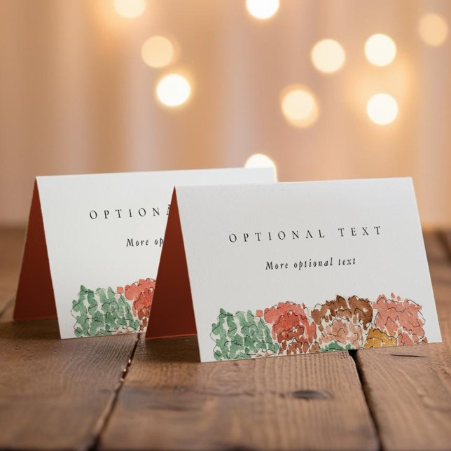 Carte De Placement Watercolor Autumn Trees Thanksgiving (Watercolor Autumn Trees Thanksgiving Place Card)