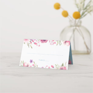 Carte De Placement Watercolor Country Garden Roses Verdure
