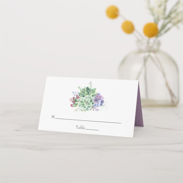 Carte De Placement Watercolor Desert Cactus Succulents Mariage (Devant)
