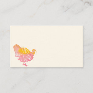 Carte De Placement Watercolor Fall Automne Thankgiving Turquie