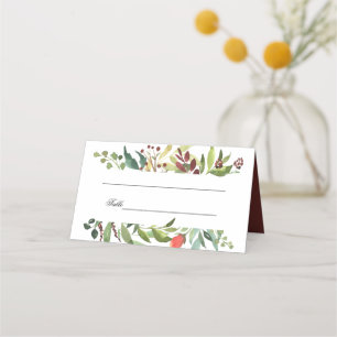 Carte De Placement Watercolor Garden Bordure et Bourgogne