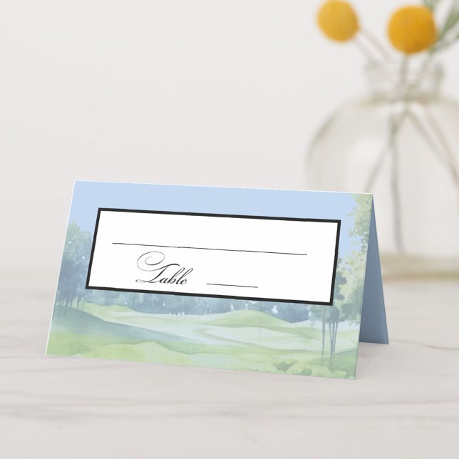 Carte De Placement Watercolor Golf Theme Wedding Place Card (Créateur téléchargé)