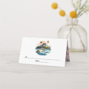 Carte De Placement Watercolor Hawaii Destination Wedding