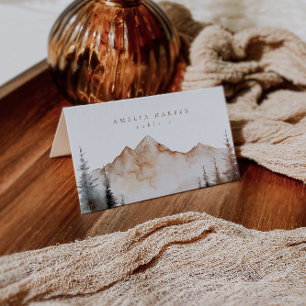 Carte De Placement Watercolor Mountain Automne Mariage extérieur