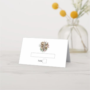 Carte De Placement Western Country Cowboy Boho Cow Mariage crâne