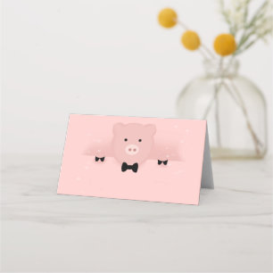 Carte De Placement Whimsal & Fancy Pink Pig mignonne animal de ferme