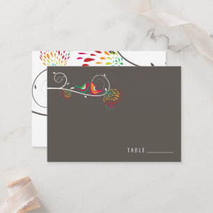 Carte De Placement Whimsical coloré baiser Mariage d'oiseaux d'été