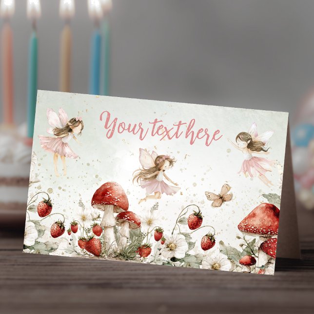Carte De Placement whimsical garden fairies birthday Food Tent  (Créateur téléchargé)