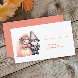 Carte De Placement Whimsical Gnome Woodland Orange Mariage Escort