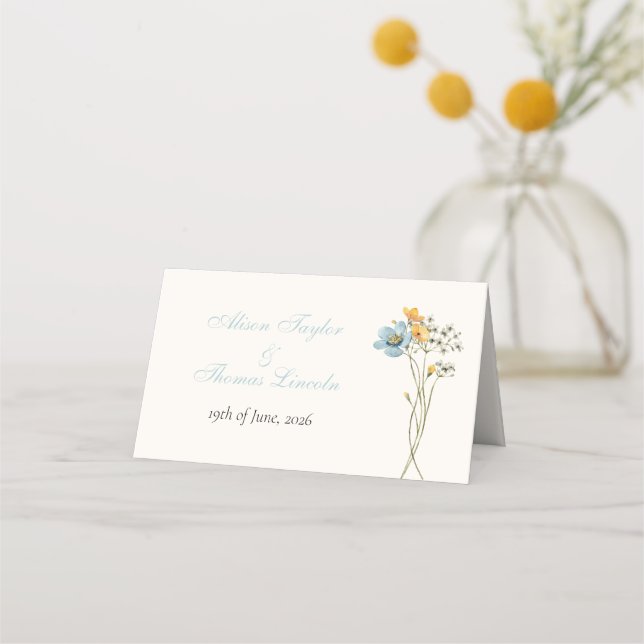 Carte De Placement Whimsical Wildflowers Meadow Wedding  (Devant)
