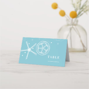 Carte De Placement White Pearl Starfish Elégant Mariage plage