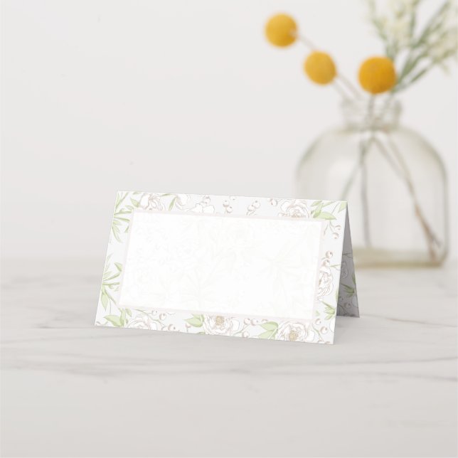 Carte De Placement White Rose Classic Wedding (Devant)