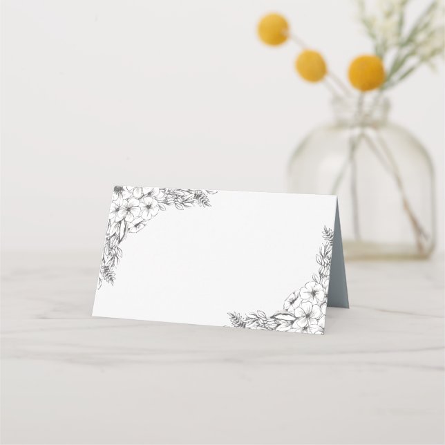 Carte De Placement Wild Bouquet Place Card | Ciel (Devant)
