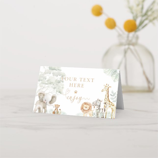 Carte De Placement Wild One Jungle Safari Place Card (Devant)