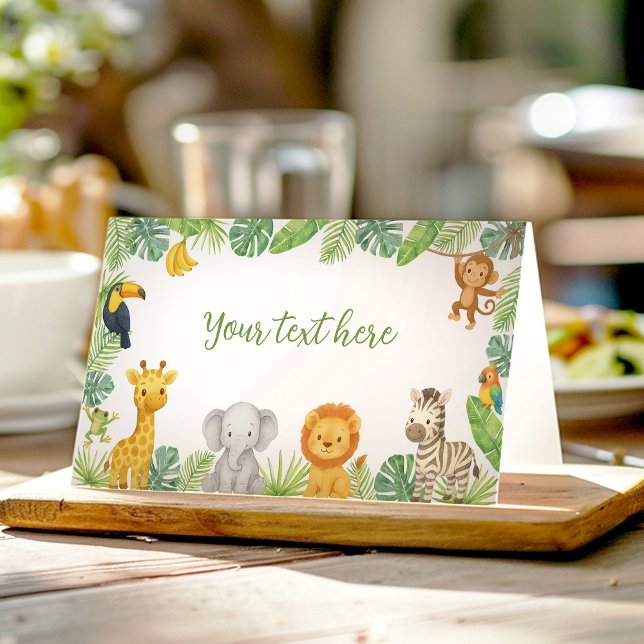 Carte De Placement Wild One Safari Animals Birthday Food Tent (Créateur téléchargé)