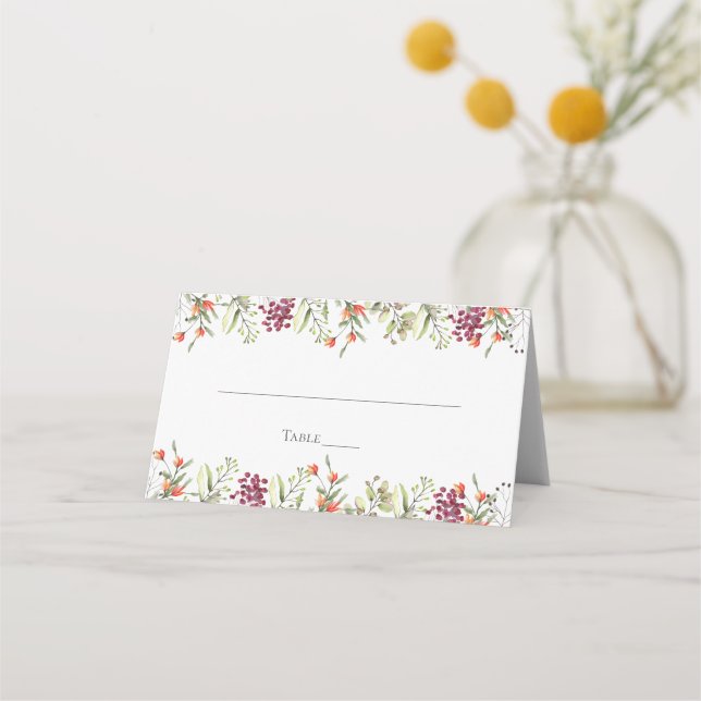 Carte De Placement Wildflower Meadow Wedding Place Card (Devant)