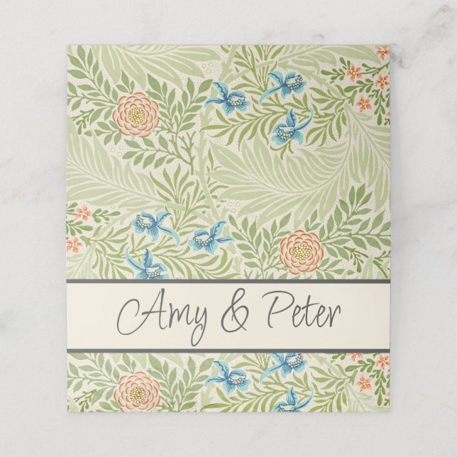 Carte De Placement William Morris Larkspur Motif floral (Extérieur déplié)