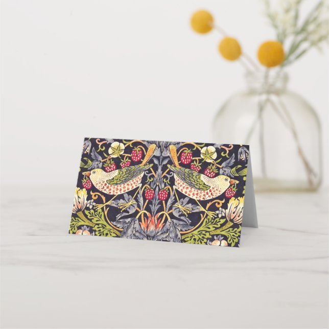 Carte De Placement William Morris Strawberry Thief Floral Art nouveau (Devant)