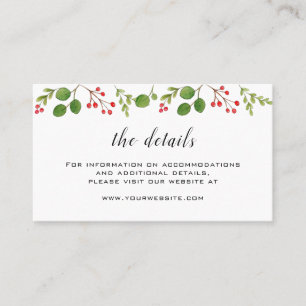 Carte De Placement Winter Greenery Détails du Mariage