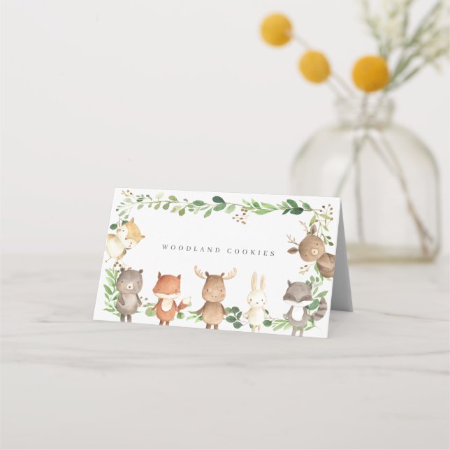Carte De Placement Woodland Buffet Food Labels (Devant)