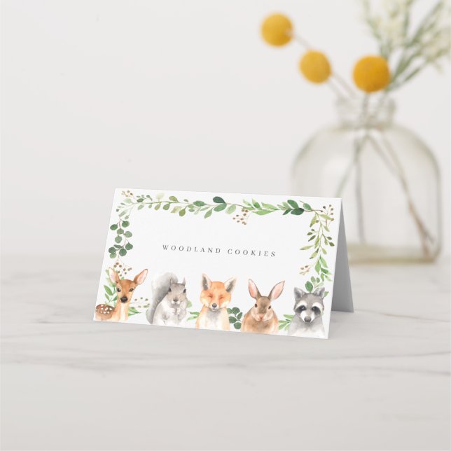 Carte De Placement Woodland Buffet Food Labels (Devant)
