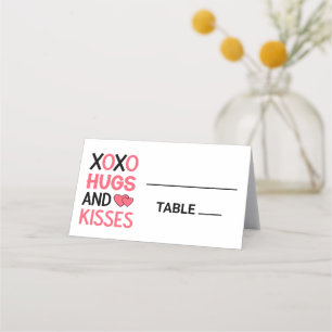 Carte De Placement XOXO Embrasse Fête des mariées Baisers rose Mariag