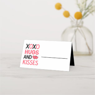 Carte De Placement XOXO Embrasse Fête des mariées Baisers rose Mariag
