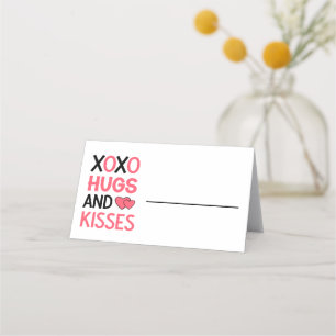 Carte De Placement XOXO Embrasse Fête des mariées Baisers rose Mariag