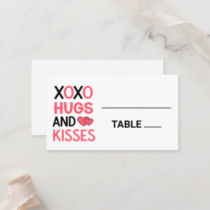 Carte De Placement XOXO HUGS KISSES Mariage de Fête des mariées du co