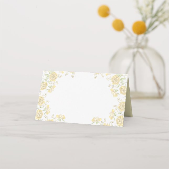 Carte De Placement Yellow Rose Wedding (Devant)