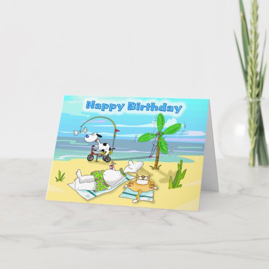 Carte De Plage De Joyeux Anniversaire Zazzle Fr