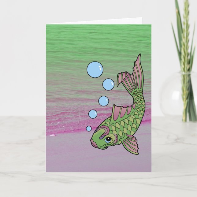 Carte de plage de Koi Carpy (Devant)