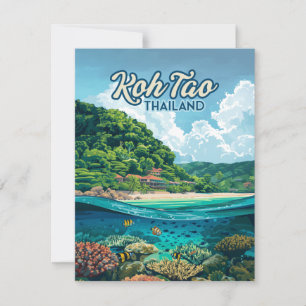 Carte de plage Koh Tao Thaïlande Asie Plongée sous