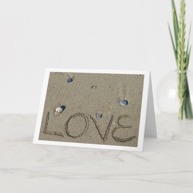 Carte de plage Love Sand Writing (Devant)