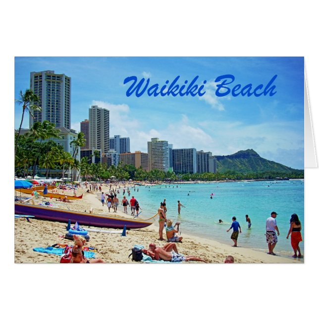 Carte de plage Waikiki (Devant horizontal)