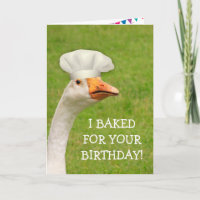 Carte de plaisance de gâteau d'oie et d'anniversai