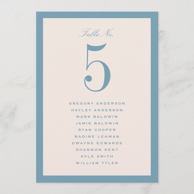 Carte de plan de table de mariage (Devant)