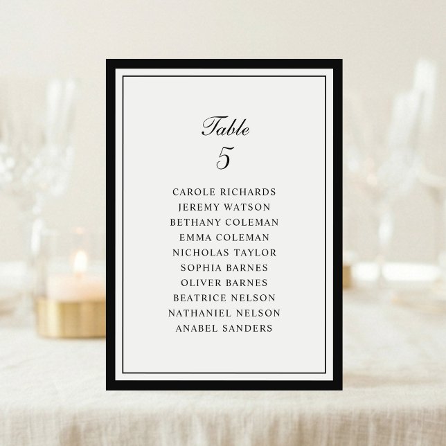 Carte de plan de table de mariage à cadre élégant (Créateur téléchargé)