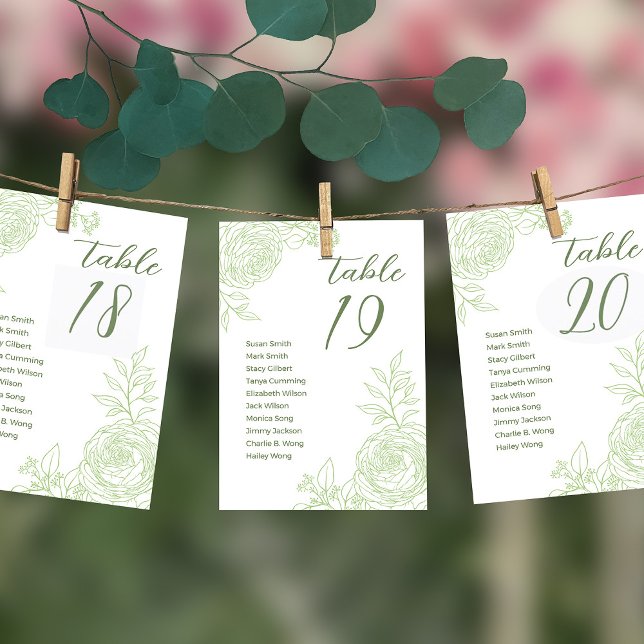Carte de plan de table de mariage aux renoncules v (Créateur téléchargé)