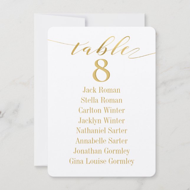 Carte de plan de table de mariage en calligraphie  (Devant)