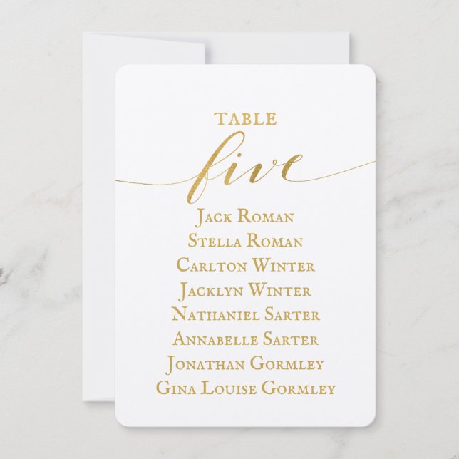 Carte de plan de table de mariage en calligraphie  (Devant)