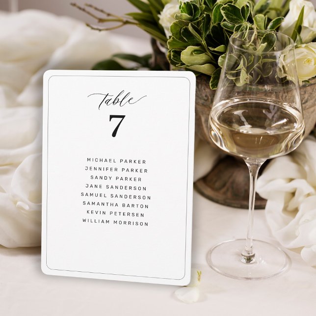 Carte de plan de table de mariage moderne minimali (Créateur téléchargé)