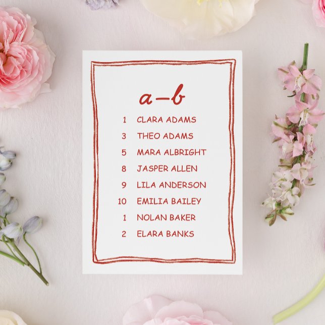 Carte de plan de table de mariage numérique Red Do (Créateur téléchargé)