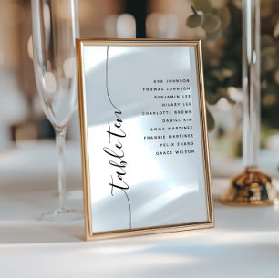 Carte de plan de table de mariage vertical Table 1